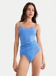 Triumph Top Feel Of Modal 10221654 Niebieski Slim Fit. Niebieskie piżamy damskie Triumph, m, bez wzorów, bez ramiączek. Za 79.99 zł.