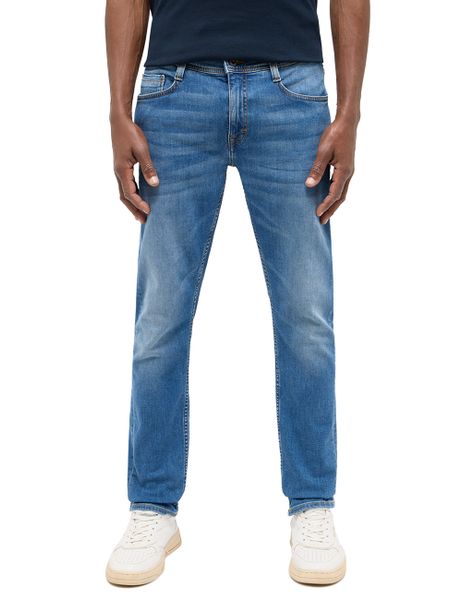 Męskie Spodnie Jeansowe Mustang Style Oregon Slim Denim Blue 1016315 5000 583. Niebieskie spodnie materiałowe męskie Mustang, l, bez wzorów, z denimu. Za 219.99 zł.