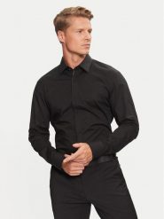 Boss Koszula H-Hank Party 50527623 Czarny Slim Fit. Czarne koszule męskie Boss, m, bez wzorów, z bawełny, biznesowe, bez kołnierzyka, bez ramiączek. Za 379.99 zł.
