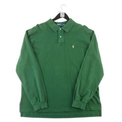 Second life - Polo Ralph Lauren męska koszulka z długim rękawem - Jak nowy. Zielone koszulki polo męskie Ralph Lauren, m, bez wzorów, bez kołnierzyka, bez ramiączek, na golfa. Za 127.76 zł.