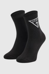 GUESS Czarne damskie sportowe skarpetki Ellen. Czarne skarpety damskie Guess, z aplikacjami, z dzianiny. W wyprzedaży za 41.99 zł.