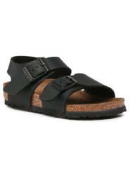 Birkenstock Sandały New York Kids Bs 1005885 Czarny. Czarne sandały chłopięce Birkenstock, ze skóry, bez zapięcia. Za 189.00 zł.