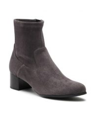 Caprice Botki 9-25316-41 Szary. Szare botki damskie Caprice, z materiału, bez obcasa, na słupku, bez zapięcia. Za 349.99 zł.