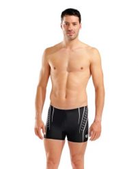 Spodenki pływackie męskie Arena Double Graphic Swim Short. Czarne kąpielówki męskie Arena, l, bez wzorów, krótkie, na fitness i siłownię. Za 149.00 zł.