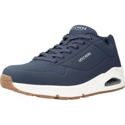 Buty SKECHERS UNO - STAND ON AIR Niebieski. Niebieskie buty sportowe męskie Skechers, z materiału, bez zapięcia. Za 349.99 zł.