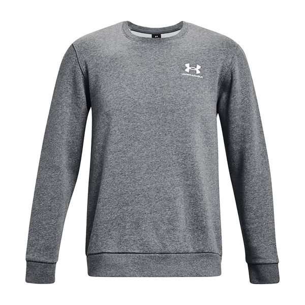 Bluza fitness męska Under Armour Essential Fleece Crew. Szare bluzy męskie Under Armour, m, bez wzorów, bez kaptura, na fitness i siłownię. Za 159.99 zł.