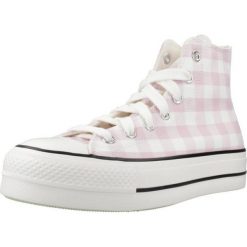 Buty CONVERSE CHUCK TAYLOR ALL STAR PLATFORM GINGHAM Rose. Czerwone trampki i tenisówki damskie Converse, bez wzorów, z tkaniny, retro, bez zapięcia. Za 387.99 zł.