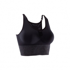Stanik YOGA bez szwów. Czarne biustonosze DOMYOS, z elastanu. Za 64.99 zł.