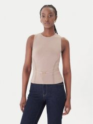Marciano Guess Bluzka G6GR23 Z0760 Brązowy Regular Fit. Brązowe bluzki damskie Marciano Guess, s, z aplikacjami, z syntetyku, bez kołnierzyka, bez ramiączek, bez kaptura. Za 266.99 zł.