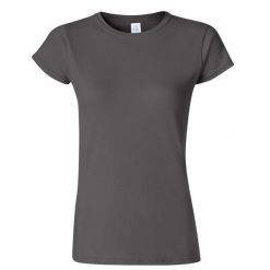 Koszulka Damska Krótki Rękaw Soft Style. Brązowe koszulki sportowe damskie Gildan, xl, bez wzorów, bez kołnierzyka, bez ramiączek, trekkingowe. Za 28.99 zł.