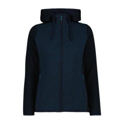 Kurtka turystyczna damska z kapturem i zamkiem CMP. Niebieskie bluzy sportowe damskie CMP, xs, bez wzorów, z kapturem, trekkingowe. Za 292.20 zł.