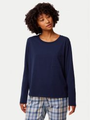 Triumph Koszulka piżamowa 10221070 Granatowy Regular Fit. Niebieskie koszule nocne damskie Triumph, bez wzorów, z bawełny, bez ramiączek. Za 119.99 zł.