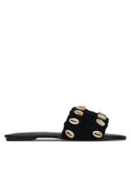 DeeZee Klapki YD2303-1 Czarny. Czarne klapki damskie DeeZee, bez wzorów, z materiału, bez obcasa. Za 83.99 zł.