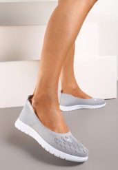 Szare Płaskie Tenisówki Zdobione Cyrkoniami Lomadia. Szare trampki i tenisówki damskie Renee, z aplikacjami, eleganckie, bez zapięcia. Za 44.99 zł.