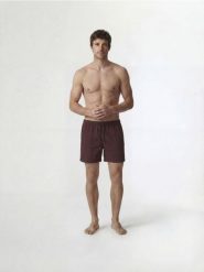 Strukturalne szorty plażowe - mahoniowy. Brązowe szorty męskie Reserved, l, bez wzorów, z tkaniny. Za 89.99 zł.