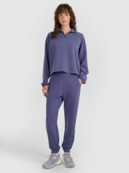 4F Spodnie dresowe joggery z modalem damskie - granatowe XL. Niebieskie spodnie dresowe damskie 4f, l, bez wzorów, z dresówki. W wyprzedaży za 159.99 zł.