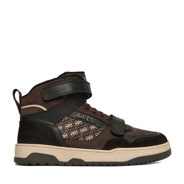 Sneakersy Guess. Brązowe trampki i tenisówki chłopięce Guess, z aplikacjami, bez zapięcia. Za 222.99 zł.