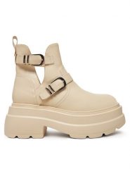 DeeZee Botki ST0242613-2 Beżowy. Brązowe botki damskie DeeZee, ze skóry, bez obcasa, na płaskiej podeszwie, bez zapięcia. Za 132.99 zł.