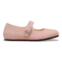 Birkenstock Santa Clarita LENB Pink Clay Baleriny damskie. Czerwone baleriny damskie Birkenstock, na lato, bez wzorów, z nubiku, eleganckie, bez obcasa, na płaskiej podeszwie. Za 549.99 zł.