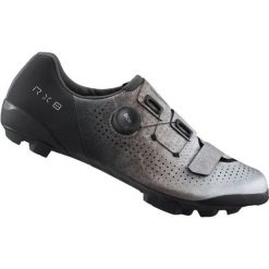 Gravel - Buty rowerowe RX801, srebrne. Szare buty sportowe męskie Shimano, bez zapięcia, rowerowe. Za 1,057.50 zł.