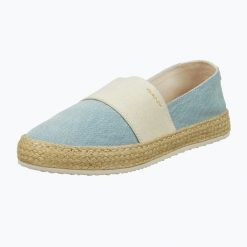 Espadryle damskie GANT Raffiaville. Niebieskie espadryle damskie GANT, na lato, bez wzorów, z materiału, eleganckie, bez obcasa, bez zapięcia. Za 269.99 zł.