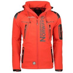 Kurtka sportowa męska Geographical Norway Techno MEN 056 BS3 z regulowanym. Czerwone kurtki męskie Geographical Norway, m, bez wzorów, sportowe, bez kaptura. Za 259.00 zł.