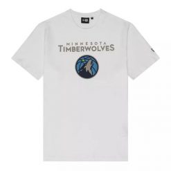 T-Shirt NBA Minnesota Timberwolves New Era Blanc. Białe t-shirty męskie New Era, l, bez wzorów, z materiału, eleganckie, bez kołnierzyka. Za 126.50 zł.