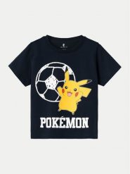 NAME IT T-Shirt POKEMON 13231977 Granatowy Regular Fit. Niebieskie t-shirty dla chłopców Name it, bez wzorów, z bawełny, bez ramiączek. Za 39.99 zł.