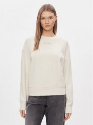 Calvin Klein Bluza Micro Logo K20K206630 Écru Regular Fit. Bluzy damskie Calvin Klein, l, bez wzorów, z bawełny, bez kaptura. Za 359.99 zł.