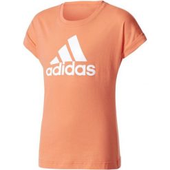 Adidas Koszulka Dziewczęca Yg Logo Tee Easy Coral/White 140. Bluzki dla dziewczynek marki Adidas. W wyprzedaży za 55.00 zł.