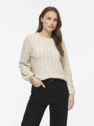 Vila bluzka z dzianiny Kobiety beżowy, XS. Brązowe bluzki damskie Vila, xs, w ażurowe wzory, z dzianiny, bez kołnierzyka, bez ramiączek. Za 149.95 zł.