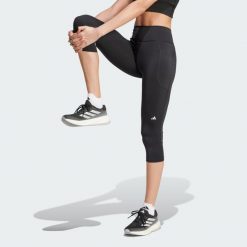Legginsy DailyRun 3/4. Białe legginsy damskie Adidas, s, bez wzorów, do biegania. Za 279.00 zł.