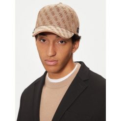 Czapka z daszkiem Guess. Brązowe czapki i kapelusze męskie Guess, z aplikacjami. Za 159.99 zł.