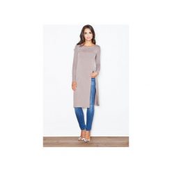 Bluzka M389 Brąz. Brązowe bluzki damskie marki Figl, klasyczne, z klasycznym kołnierzykiem, z długim rękawem. Za 99.00 zł.