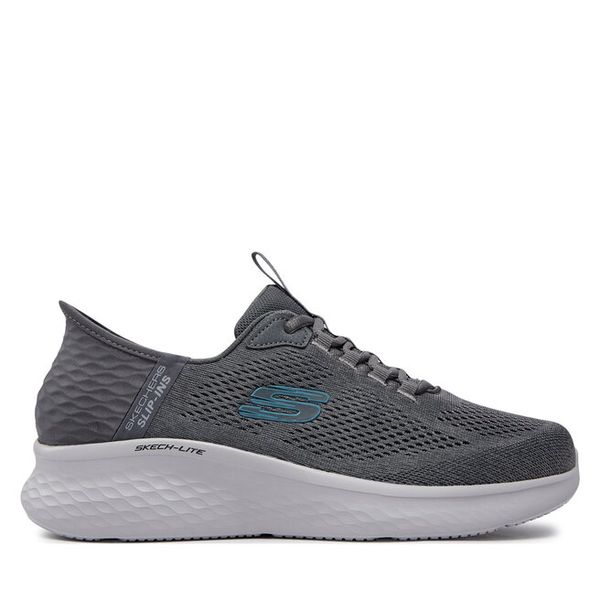 Sneakersy Skechers. Szare trampki i tenisówki chłopięce Skechers, bez wzorów, bez zapięcia. Za 159.99 zł.