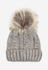 Khaki Czapka z Wełną To What End. Brązowe czapki i kapelusze damskie Born2be, bez wzorów, z dzianiny. Za 29.99 zł.
