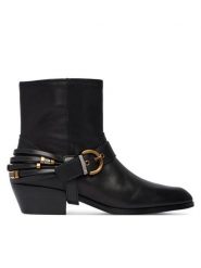 PINKO Botki Jane 07 SD0557P001 Czarny. Czarne botki damskie Pinko, bez obcasa, na słupku, bez zapięcia. Za 1,399.00 zł.