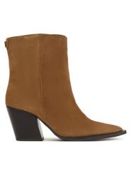 Steve Madden Botki 11005650 Brązowy. Brązowe botki damskie Steve Madden, ze skóry, bez obcasa, na słupku, bez zapięcia. Za 859.99 zł.