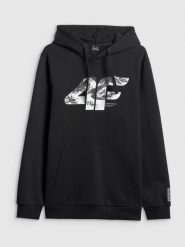 4F Bluza dresowa nierozpinana z kapturem męska - czarna S. Czarne bluzy męskie 4f, m, bez wzorów, z dresówki, z kapturem. Za 249.99 zł.