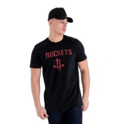 Koszulka Houston Rockets NBA. Czarne koszulki sportowe męskie New Era, m, bez wzorów, z materiału, bez kołnierzyka, bez ramiączek. Za 174.00 zł.
