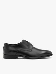 Czarne półbuty ze skóry licowej eleganckie sznurowane. Czarne eleganckie półbuty Ryłko, z jeansu, eleganckie, bez zapięcia. Za 429.99 zł.