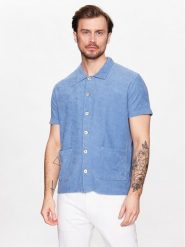 Oscar Jacobson Koszula 60206144 Niebieski Regular Fit. Niebieskie koszule męskie Oscar Jacobson, m, bez wzorów, z bawełny, bez kołnierzyka, bez ramiączek. Za 549.99 zł.