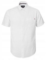 Weekendowa Koszula Męska, Taliowany Krój - Pako Jeans - Biała. Białe koszule męskie Pako Jeans, l, bez wzorów, z bawełny, casualowe, bez kołnierzyka, bez ramiączek. Za 179.00 zł.