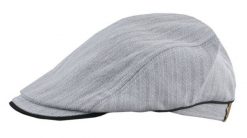 Lekki Kaszkiet Wiosenno-Letni - Alties - Popielaty, Deseń w Jodełkę. Szare czapki i kapelusze męskie Alties, na lato, bez wzorów, z bawełny. Za 79.00 zł.