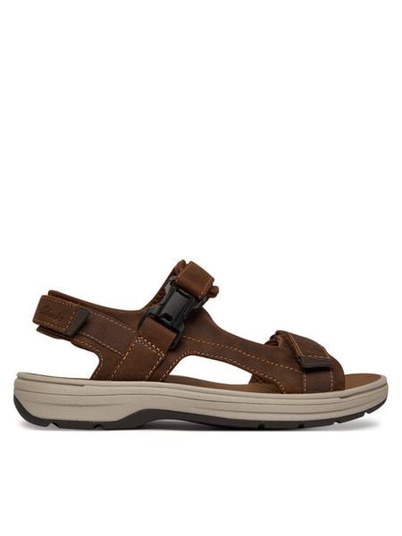 Clarks Sandały Saltway Edge 26184778 Brązowy. Brązowe sandały męskie Clarks, ze skóry, bez zapięcia. Za 339.99 zł.
