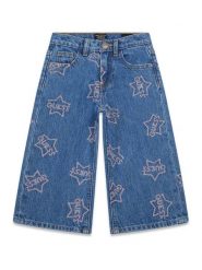 Guess Kids Spodnie materiałowe 180109 Niebieski Regular Fit. Niebieskie spodnie materiałowe dla dziewczynek Guess Kids, z aplikacjami, z materiału. Za 235.00 zł.