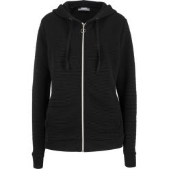 Bluza rozpinana w strukturalny wzór bonprix czarny. Bluzy damskie bonprix. Za 79.99 zł.
