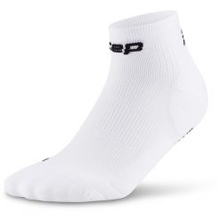Damskie skarpety kompresyjne do biegania sportowe za kostkę Core Run CEP. Białe skarpety damskie CEP, bez wzorów, z elastanu. Za 79.00 zł.