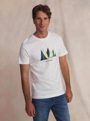 Koszulka z siateczki TBS Fredi. Białe t-shirty damskie TBS, uniwersalny, bez wzorów, z bawełny, klasyczne, bez kołnierzyka. Za 147.15 zł.