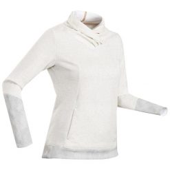 Bluza turystyczna damska Quechua NH100. Szare bluzy damskie QUECHUA, m, bez wzorów, z bawełny, bez kaptura, trekkingowe. W wyprzedaży za 69.99 zł.